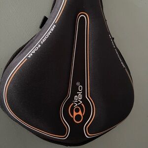 Via Velo Black Memory Foam bike seat cushion cover. NWT